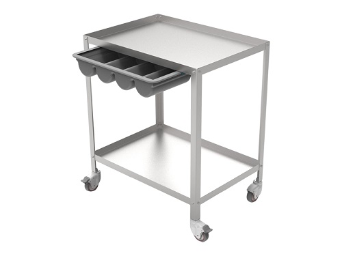 Stainless Steel Trolley with Plastic Drawer  Stainless Steel Trolley with Plastic Drawer