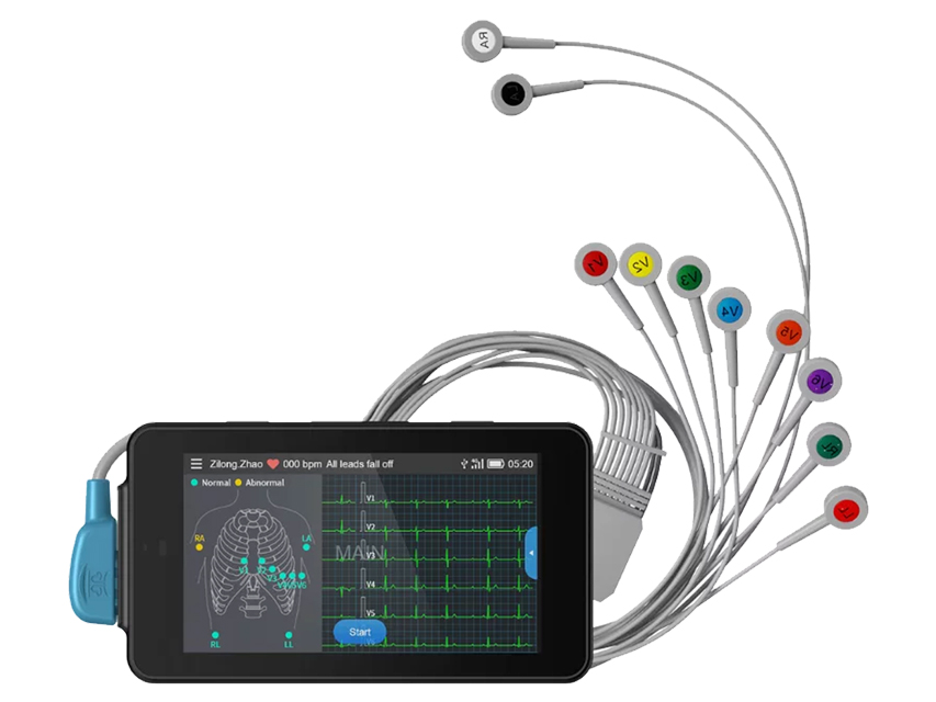 PCECG-500 Pocket ECG Monitor  6/12 Leads