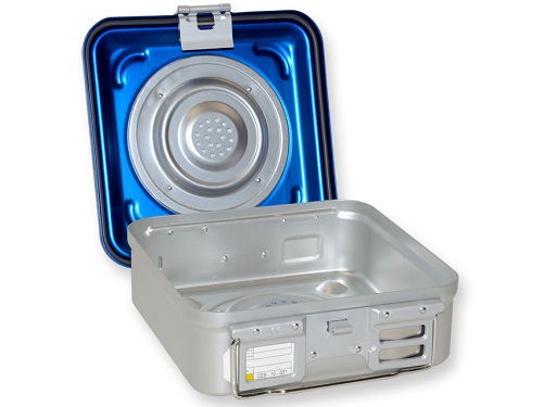 B.S  Sterilization  Container Small   Blue With  Two Valves