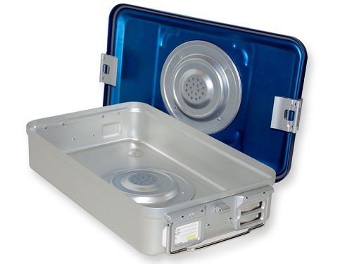 B.S Sterilization  Container Medium  Blue With  Two Valves