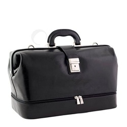 Elegant Doctors Leather Bag in Black