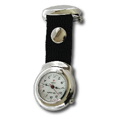 Fob Watch in Black Fabric