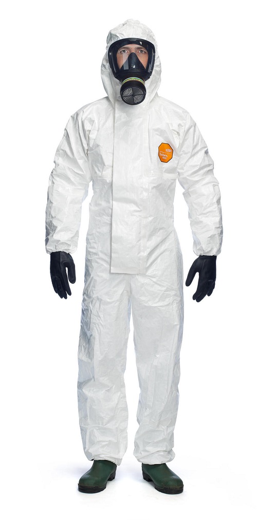 White Hooded Disposable Coverall