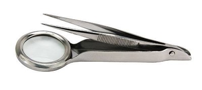 Splinter Forceps With Magnifier Glass 12 cm