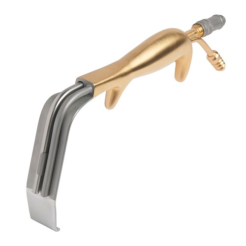 Tebbetts Retractor with Fibre -Optic Guide and Suction Blade