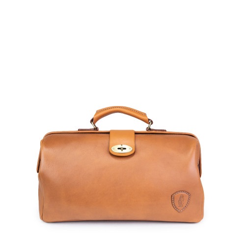 Natural Italian Leather Doctors Bag Tan