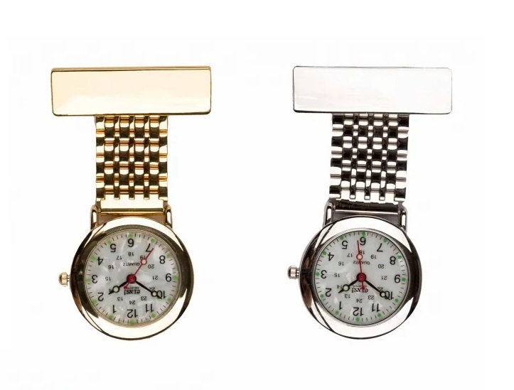 Traditional Nurses Fob Watch  With White Mother of Pearl Dial