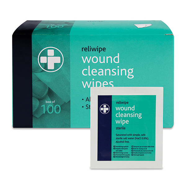 Moist Saline Cleansing Wipes Sterile Box of 100