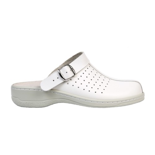Womens Nursing Clogs In White Leather