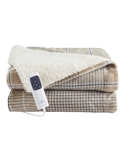 Velvety Tartan Check Overblanket