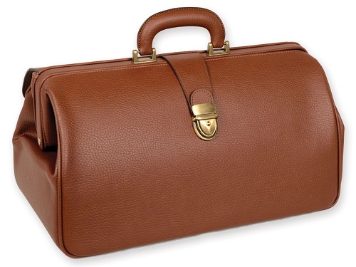 Large Roomy Doctors Bag In Synthetic  Leather